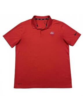 Nike Mens Red Golf Performance Polo Shirt Omega Trophy Size Large